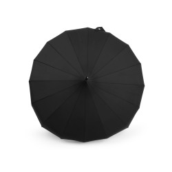 Umbrela pagoda de dama cu maner din piele - Negru (1 Bucată)