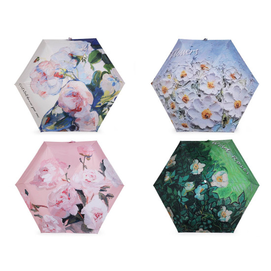 Mini umbrelă pliabilă pentru femei - Verde (1 Bucată) Mini umbrelă pliabilă pentru femei - Verde (1 Bucată)