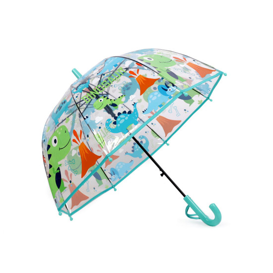 Umbrelă transparentă pop-up pentru copii dinozaur - Turcoaz (4 Bucăți) Umbrelă transparentă pop-up pentru copii dinozaur - Turcoaz (4 Bucăți)