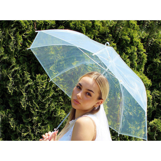 Umbrelă transparentă femei, deschidere automată - Transparent (3 Bucăți) Umbrelă transparentă femei, deschidere automată - Transparent (3 Bucăți)