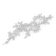 Aplicație brodată cu fir lame și perle, 9x29 cm - Argintiu (2 Bucăți) Aplicație brodată cu fir lame și perle, 9x29 cm - Argintiu (2 Bucăți)