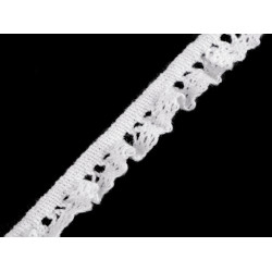 Dantelă bumbac croşetată elastică, lățime 10 mm - Off white (1 Metru)