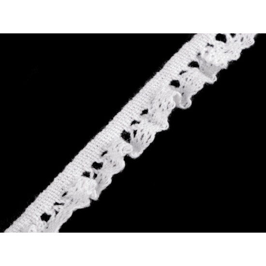 Dantelă bumbac croşetată elastică, lățime 10 mm - Off white (1 Metru) Dantelă bumbac croşetată elastică, lățime 10 mm - Off white (1 Metru)