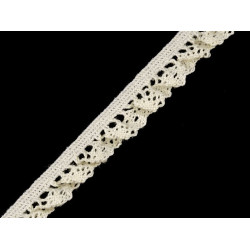 Dantelă bumbac croşetată elastică, lățime 10 mm - Crem (1 Metru)