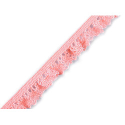 Dantelă bumbac croşetată elastică, lățime 10 mm - Roz pudrat (1 Metru)