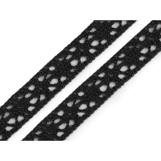 Dantelă bumbac croşetată, lățime 11 mm - Alb (1 Metru) Dantelă bumbac croşetată, lățime 11 mm - Alb (1 Metru)