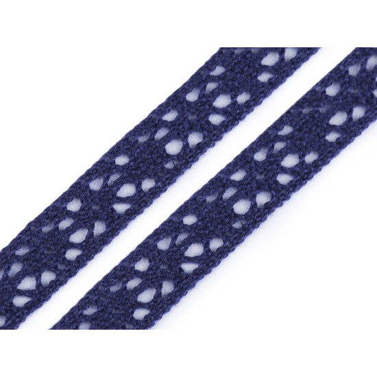 Dantelă bumbac croşetată, lățime 11 mm - Alb (1 Metru) Dantelă bumbac croşetată, lățime 11 mm - Alb (1 Metru)