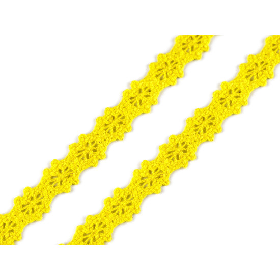 Dantelă bumbac croşetată, lățime 12 mm - Roz pudrat (1 Metru) Dantelă bumbac croşetată, lățime 12 mm - Roz pudrat (1 Metru)