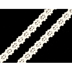 Dantelă bumbac croşetată, lățime 12 mm - Ecru deschis (1 Metru)