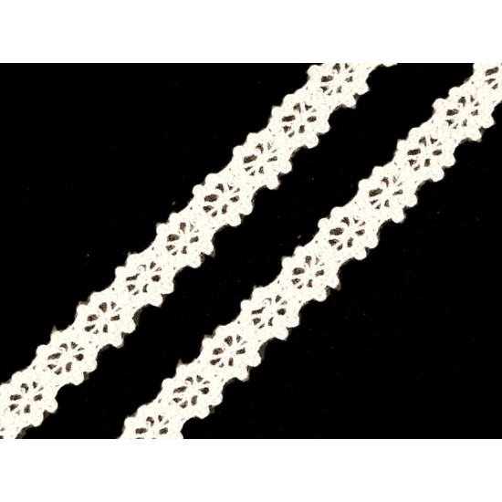 Dantelă bumbac croşetată, lățime 12 mm - Roz pudrat (1 Metru) Dantelă bumbac croşetată, lățime 12 mm - Roz pudrat (1 Metru)