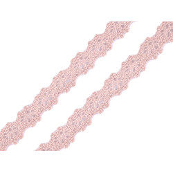 Dantelă bumbac croşetată, lățime 12 mm - Roz pudrat (1 Metru)