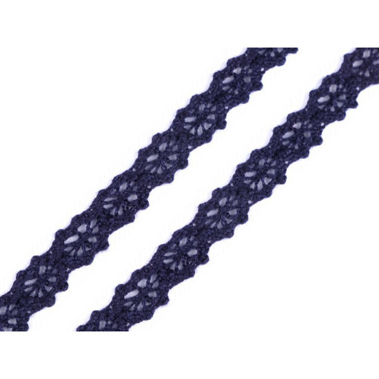 Dantelă bumbac croşetată, lățime 12 mm - Roz pudrat (1 Metru) Dantelă bumbac croşetată, lățime 12 mm - Roz pudrat (1 Metru)