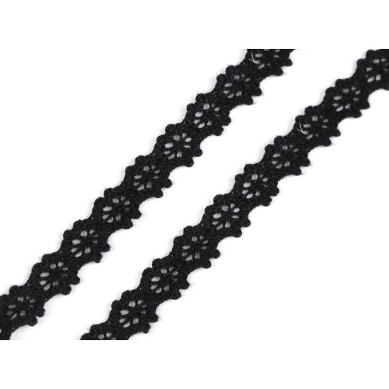 Dantelă bumbac croşetată, lățime 12 mm - Roz pudrat (1 Metru) Dantelă bumbac croşetată, lățime 12 mm - Roz pudrat (1 Metru)