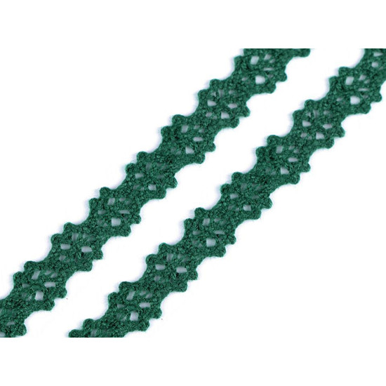 Dantelă bumbac croşetată, lățime 12 mm - Roz pudrat (1 Metru) Dantelă bumbac croşetată, lățime 12 mm - Roz pudrat (1 Metru)