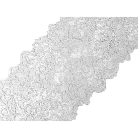 Dantelă elastică / aplicație, lățime 15 cm - Crem deschis (18 Metri) Dantelă elastică / aplicație, lățime 15 cm - Crem deschis (18 Metri)