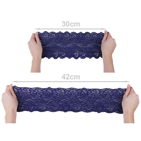 Dantelă elastică / aplicație, lățime 15 cm - Crem deschis (18 Metri) Dantelă elastică / aplicație, lățime 15 cm - Crem deschis (18 Metri)