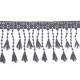 Dantelă guipure cu franjuri, lățime 12 cm - Negru (1 Metru)