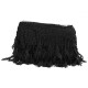 Dantelă guipure cu franjuri, lățime 12 cm - Negru (1 Metru)