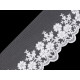 Dantelă brodată pe organza, lățime 90 mm - Off white (1 Metru)