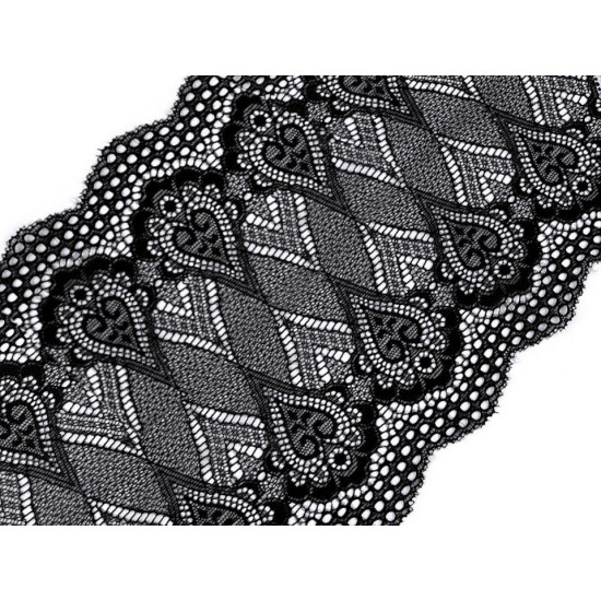 Elastische spitze / einsatz / tischläufer breite 18 cm - Schwarz (1 Meter) Elastische spitze / einsatz / tischläufer breite 18 cm - Schwarz (1 Meter)