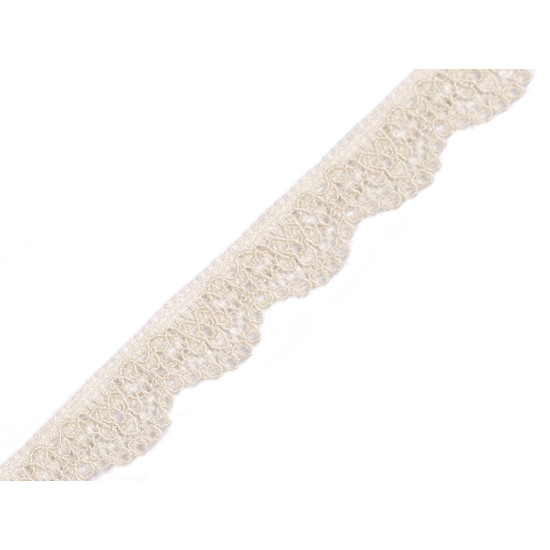 Dantelă elastică, lățime 16 mm - Alb zăpadă (25 Metri) Dantelă elastică, lățime 16 mm - Alb zăpadă (25 Metri)
