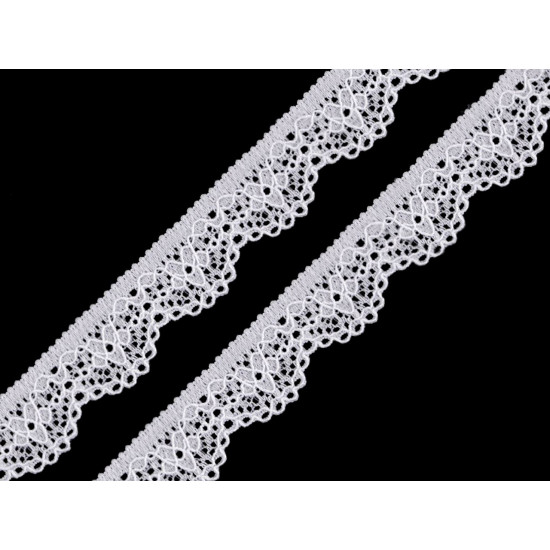 Dantelă elastică, lățime 16 mm - Alb zăpadă (25 Metri) Dantelă elastică, lățime 16 mm - Alb zăpadă (25 Metri)