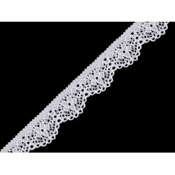 Dantelă elastică, lățime 16 mm - Alb zăpadă (25 Metri)