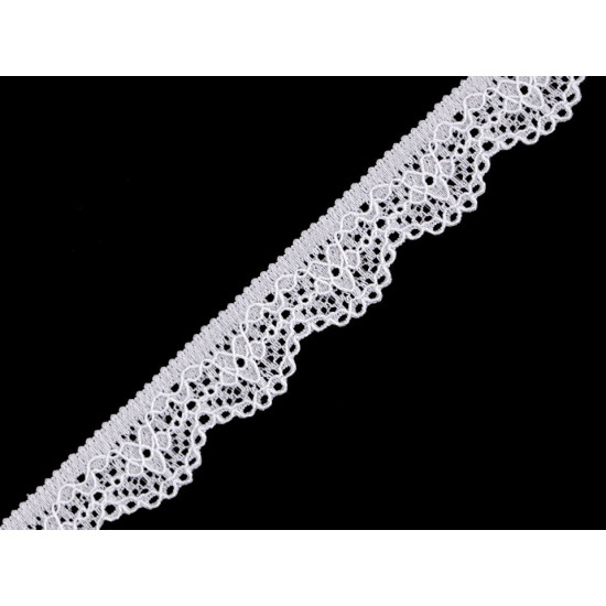 Dantelă elastică, lățime 16 mm - Alb zăpadă (25 Metri) Dantelă elastică, lățime 16 mm - Alb zăpadă (25 Metri)