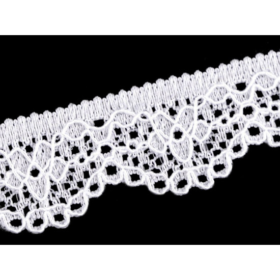 Dantelă elastică, lățime 16 mm - Alb zăpadă (25 Metri) Dantelă elastică, lățime 16 mm - Alb zăpadă (25 Metri)