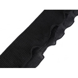 Bandă plisată, lățime 78 mm - Negru (1 Metru)