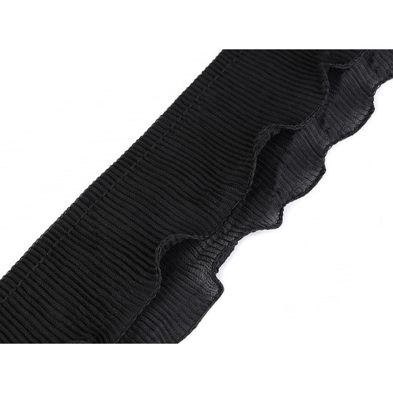 Bandă plisată, lățime 78 mm - Negru (1 Metru) Bandă plisată, lățime 78 mm - Negru (1 Metru)