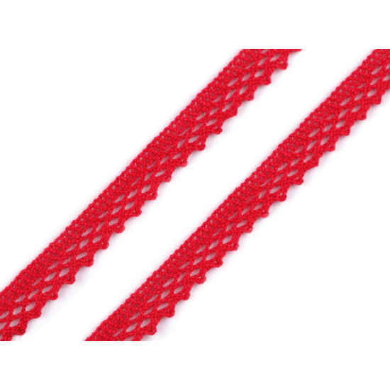 Dantelă bumbac croşetată, lățime 12 mm - Negru (25 Metri) Dantelă bumbac croşetată, lățime 12 mm - Negru (25 Metri)