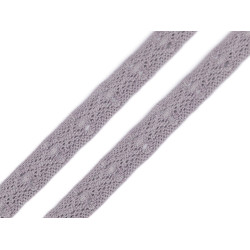Dantelă bumbac croşetată, lățime 12 mm - Gri deschis (100 Metri)