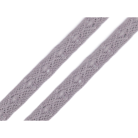 Dantelă bumbac croşetată, lățime 12 mm - Roz antic deschis (50 Metri) Dantelă bumbac croşetată, lățime 12 mm - Roz antic deschis (50 Metri)
