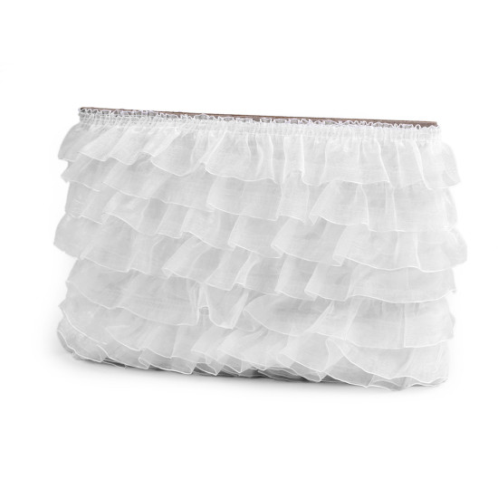 Bandă organza cu volănașe 40 mm - Alb (1 Metru) Bandă organza cu volănașe 40 mm - Alb (1 Metru)