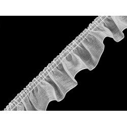 Bandă organza cu volănașe 40 mm - Alb (1 Metru)