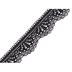 Dantela elastica 30 mm - Negru (1 Metru)