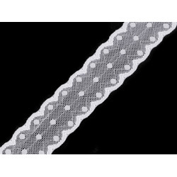 Dantela elastica 30 mm - Alb (1 Metru)