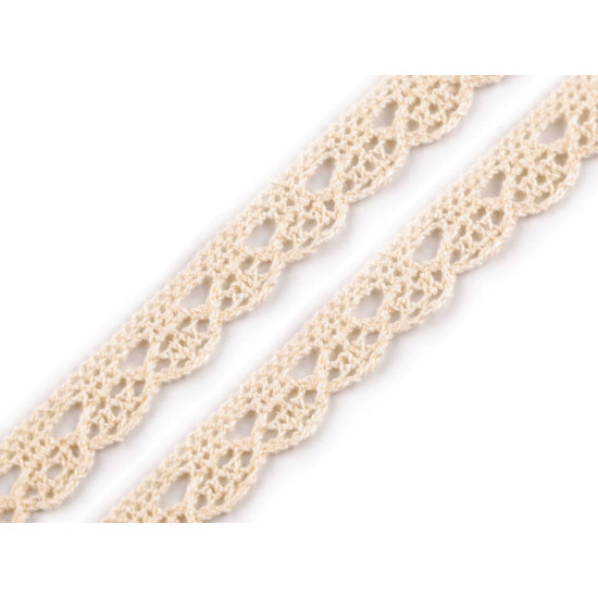 Dantela croșetată, 10; 14 mm - Ecru (45 Metri) Dantela croșetată, 10; 14 mm - Ecru (45 Metri)