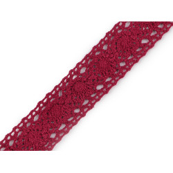 Dantela din bumbac, latime 30 mm - Bordo (1 Metru)
