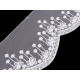 Dantela brodata pe organza latime 18 cm - Roz deschis (1 Metru) Dantela brodata pe organza latime 18 cm - Roz deschis (1 Metru)