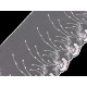 Dantela brodata pe organza latime 20 cm - Gri foarte deschis (1 Metru) Dantela brodata pe organza latime 20 cm - Gri foarte deschis (1 Metru)