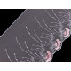 Dantela brodata pe organza latime 20 cm - Gri foarte deschis (1 Metru) Dantela brodata pe organza latime 20 cm - Gri foarte deschis (1 Metru)