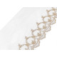 Dantela brodata pe organza cu lurex latime 17 cm - Off white (1 Metru) Dantela brodata pe organza cu lurex latime 17 cm - Off white (1 Metru)