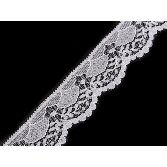 Dantela din nailon latime 40 mm - Alb (50 Metri)