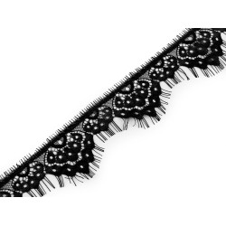 Dantela frantuzeasca moale pentru lenjerie intima latime 50 mm - Negru (3 Metri)