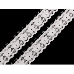 Dantela frantuzeasca elastica latime 24 mm - Off white (1 Metru)