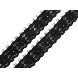 Dantela frantuzeasca elastica latime 24 mm - Negru (1 Metru)