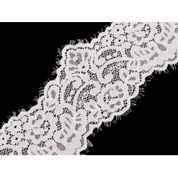 Dantela frantuzeasca elastica latime 90 mm - Off white (1 Metru)