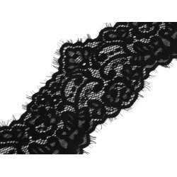 Dantela frantuzeasca elastica latime 90 mm - Negru (1 Metru)